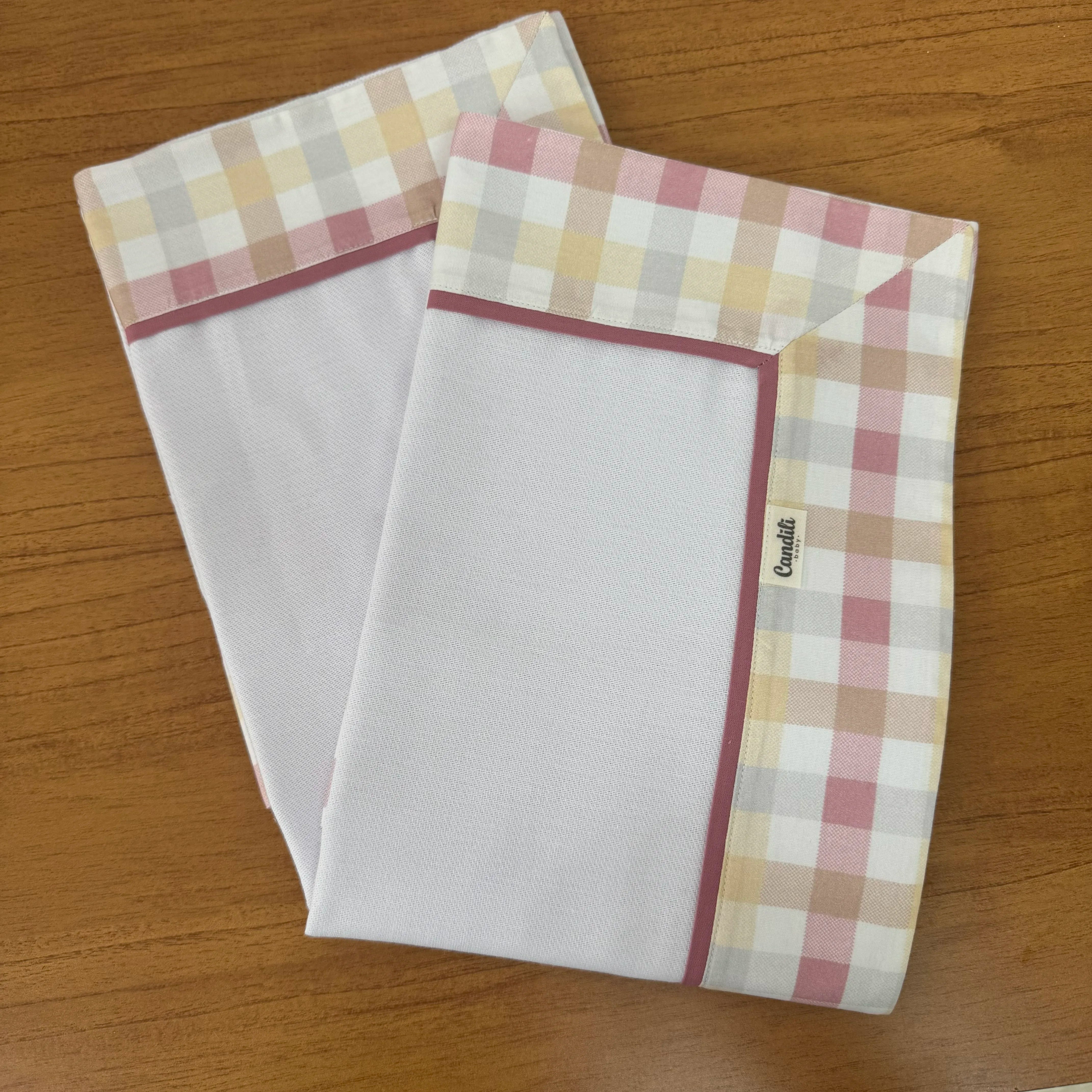 Kit Maternidade 20 peças - Xadrez Rosê Old