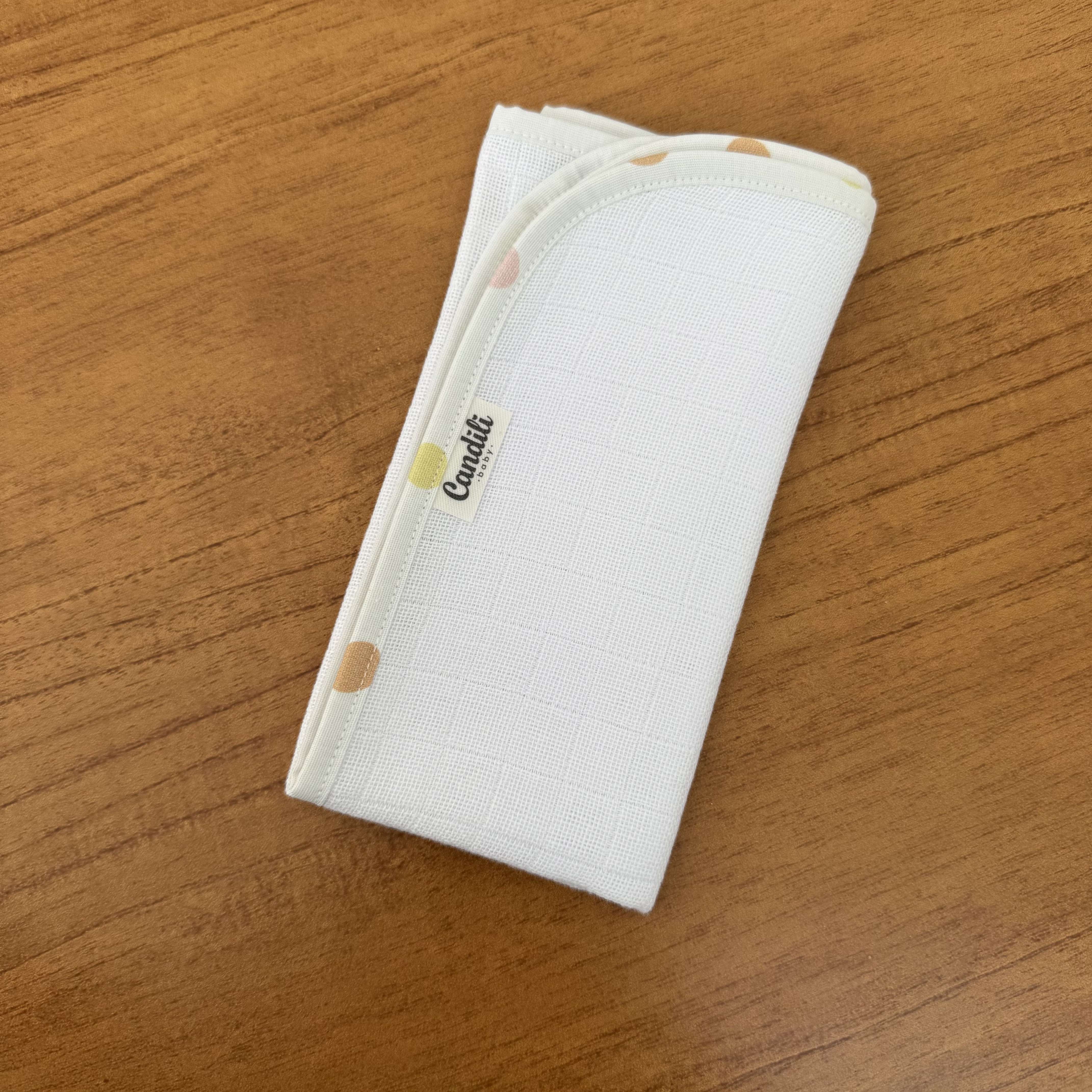 Fralda de Boca Slim em Algodão Premium - Bolinhas Rosas