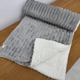 Cobertor Fleece Canelado Cinza