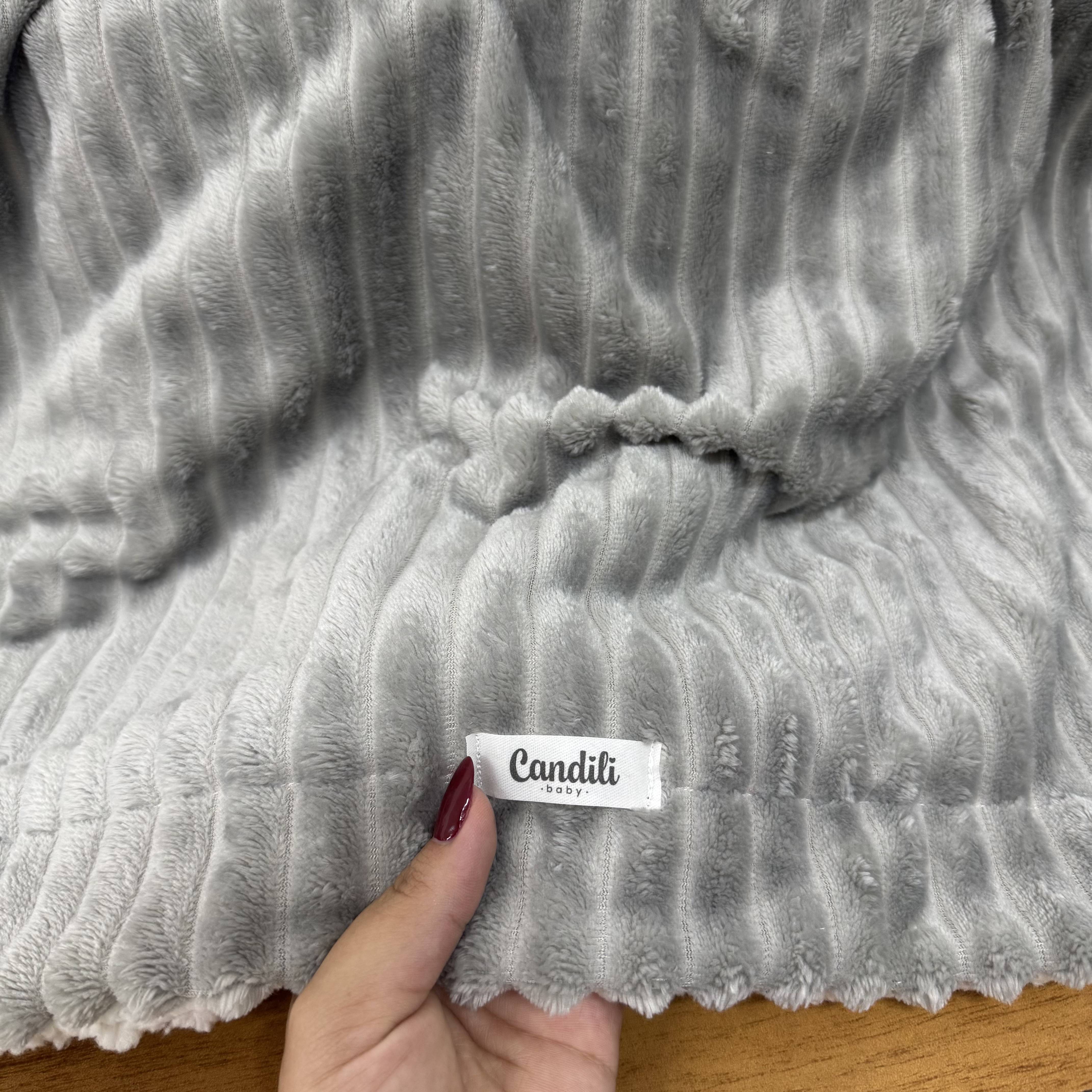 Cobertor Fleece Canelado Cinza