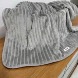 Manta Fleece Canelado Cinza