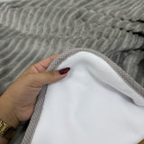 Manta Fleece Canelado Cinza
