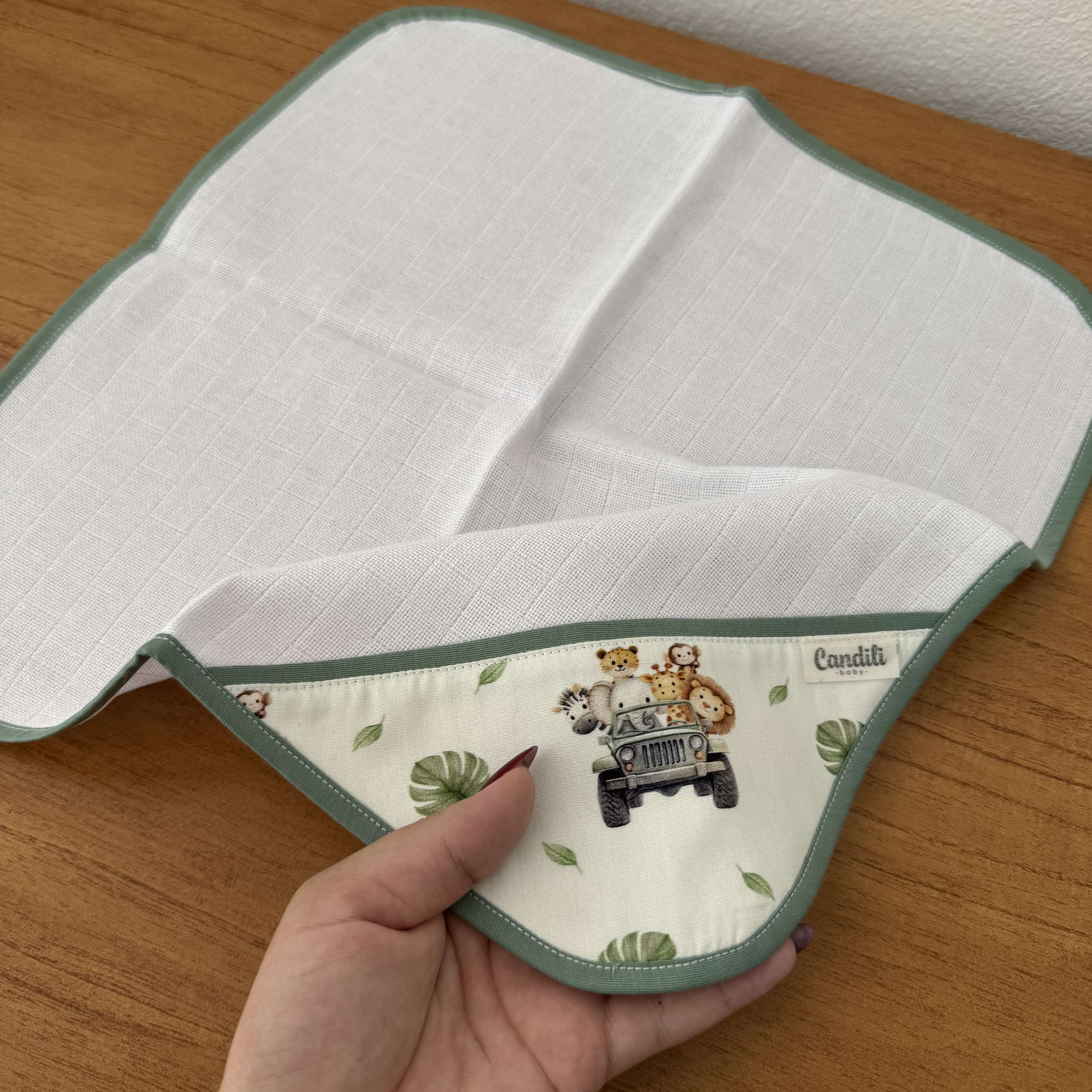 Fralda de Boca Cantinho em Algodão Premium - Passeio no Safári