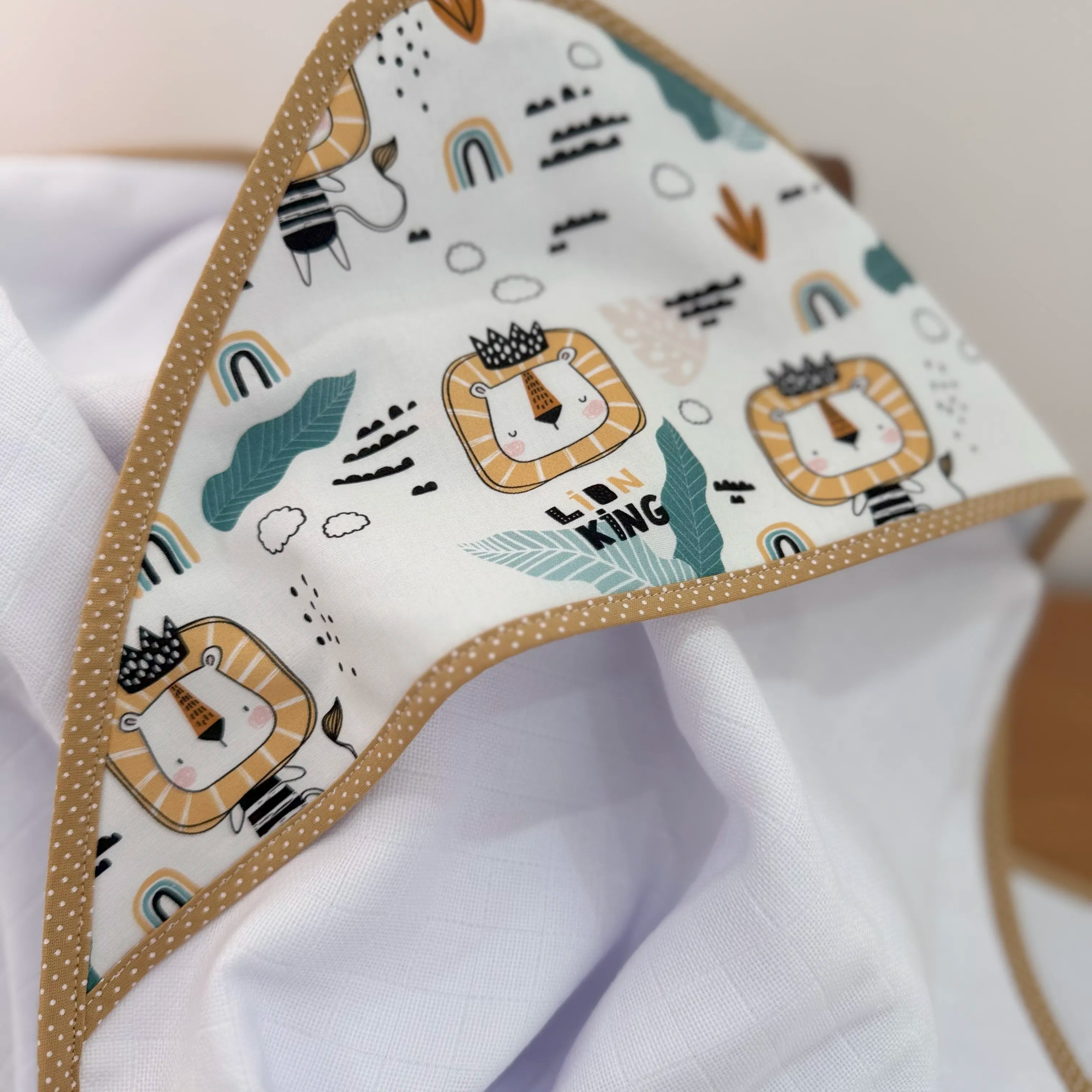 Toalha Fralda de Banho com Capuz Premium - Rei Leão
