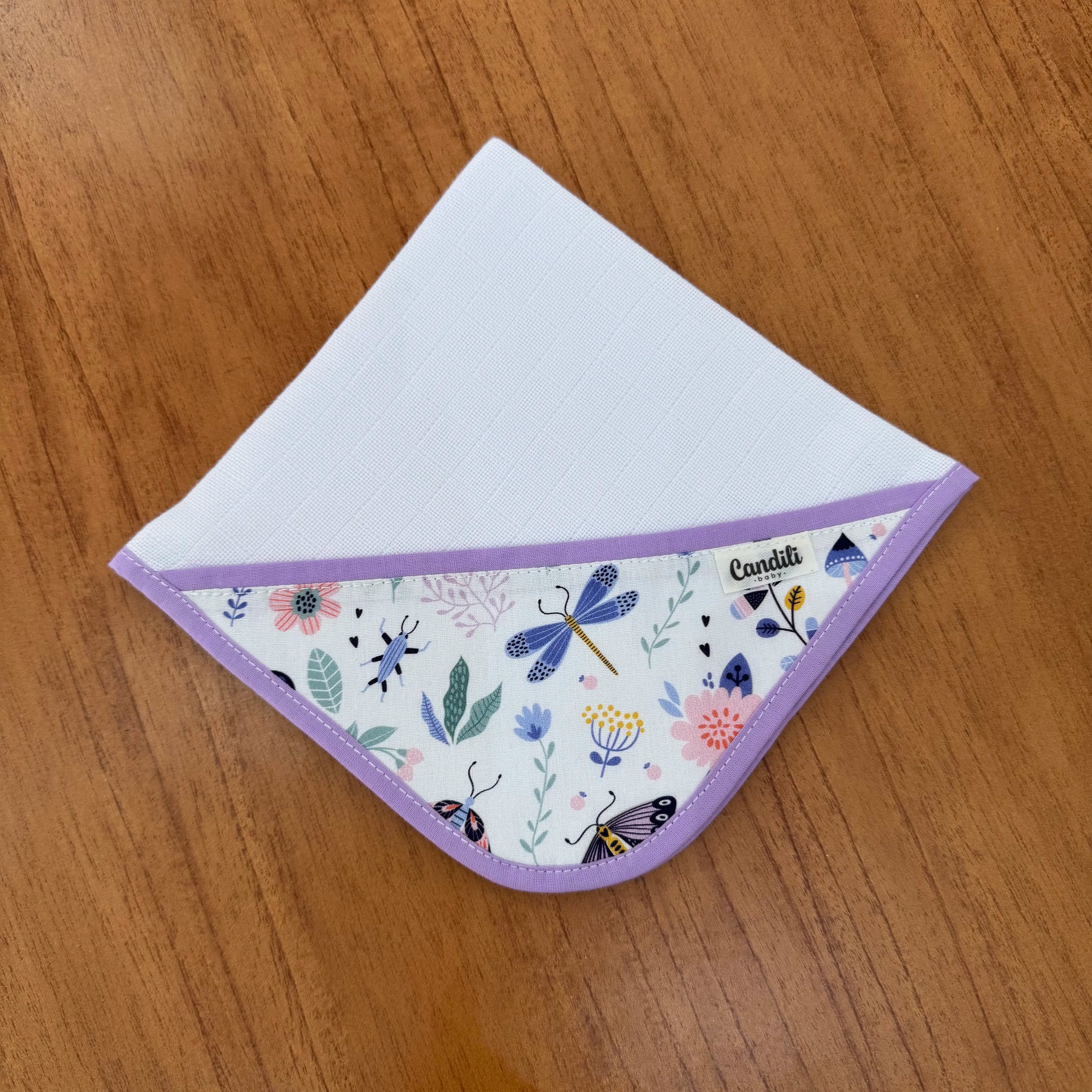 Fralda de Boca Cantinho - Borboletas e Libélulas