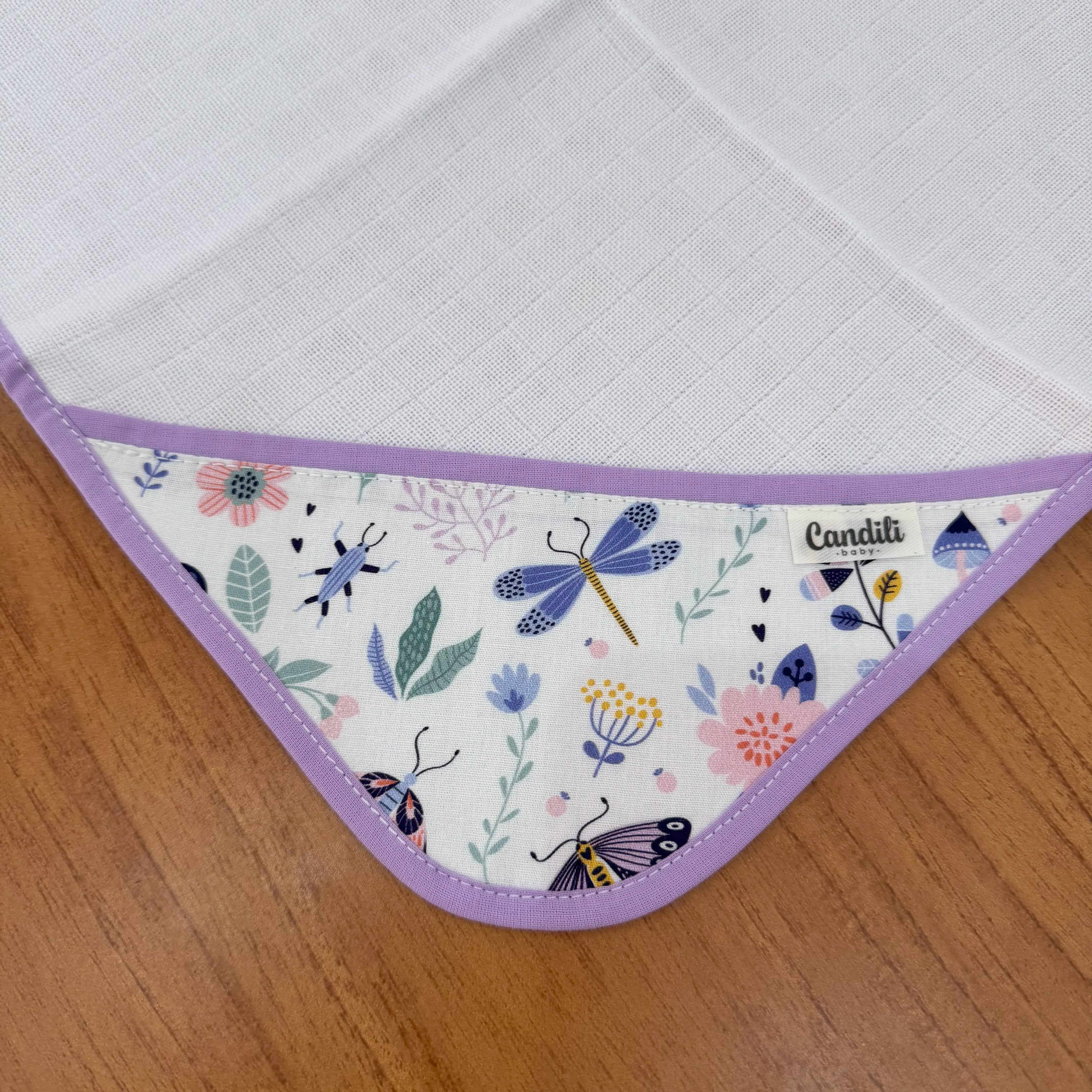 Fralda de Boca Cantinho - Borboletas e Libélulas