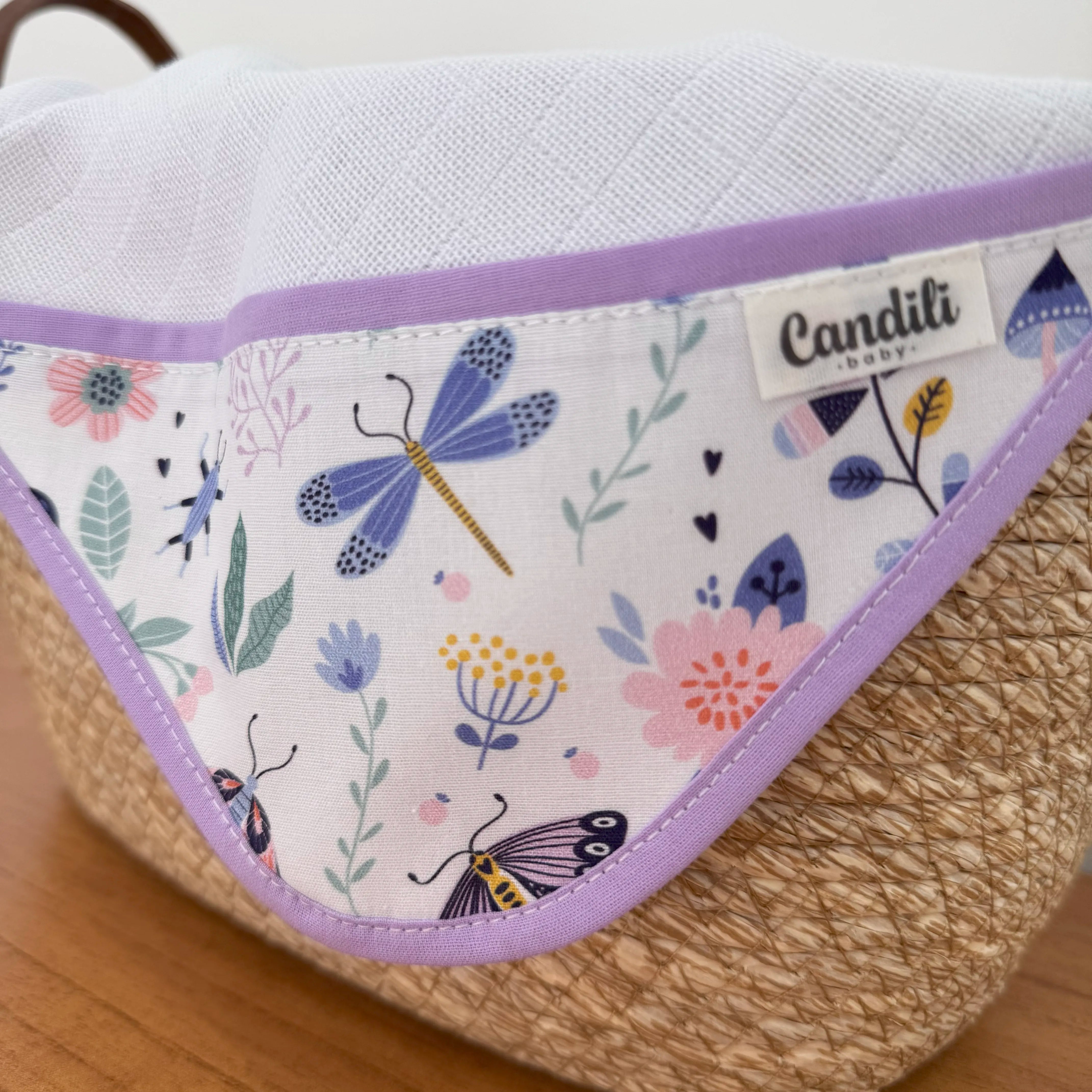 Fralda de Boca Cantinho - Borboletas e Libélulas