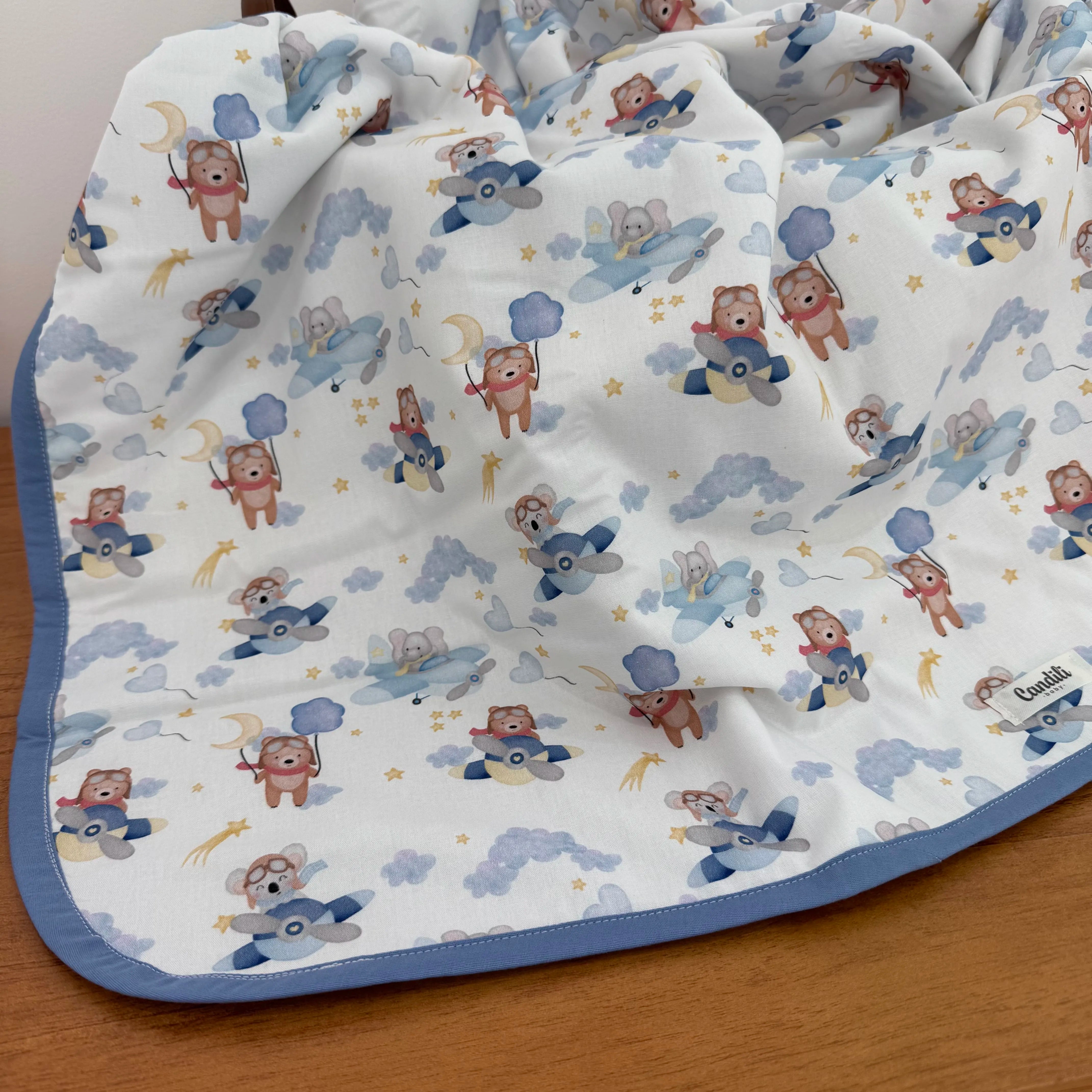 Manta Dupla Face - Ursinho Aviador