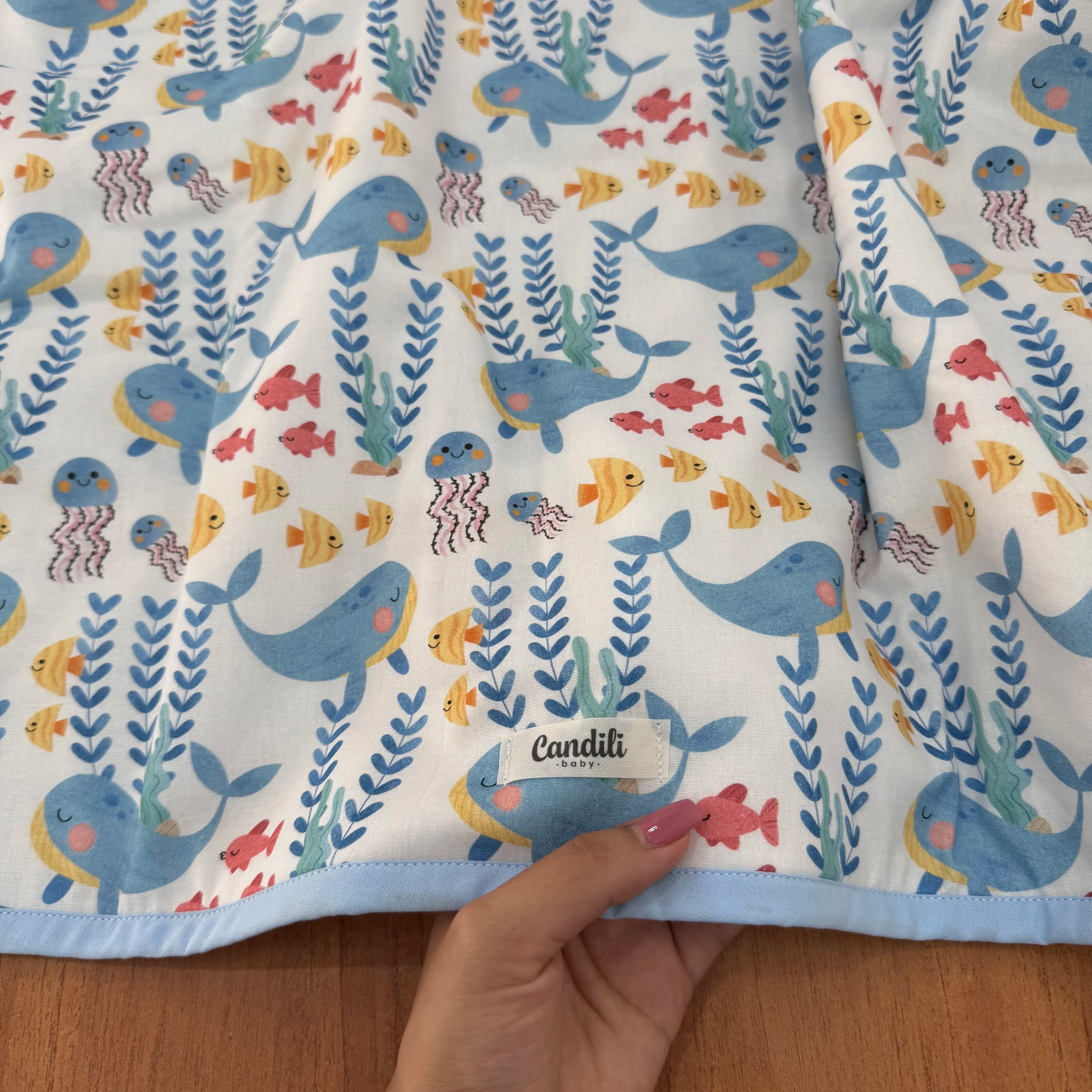 Manta Dupla Face - Fundo do Mar