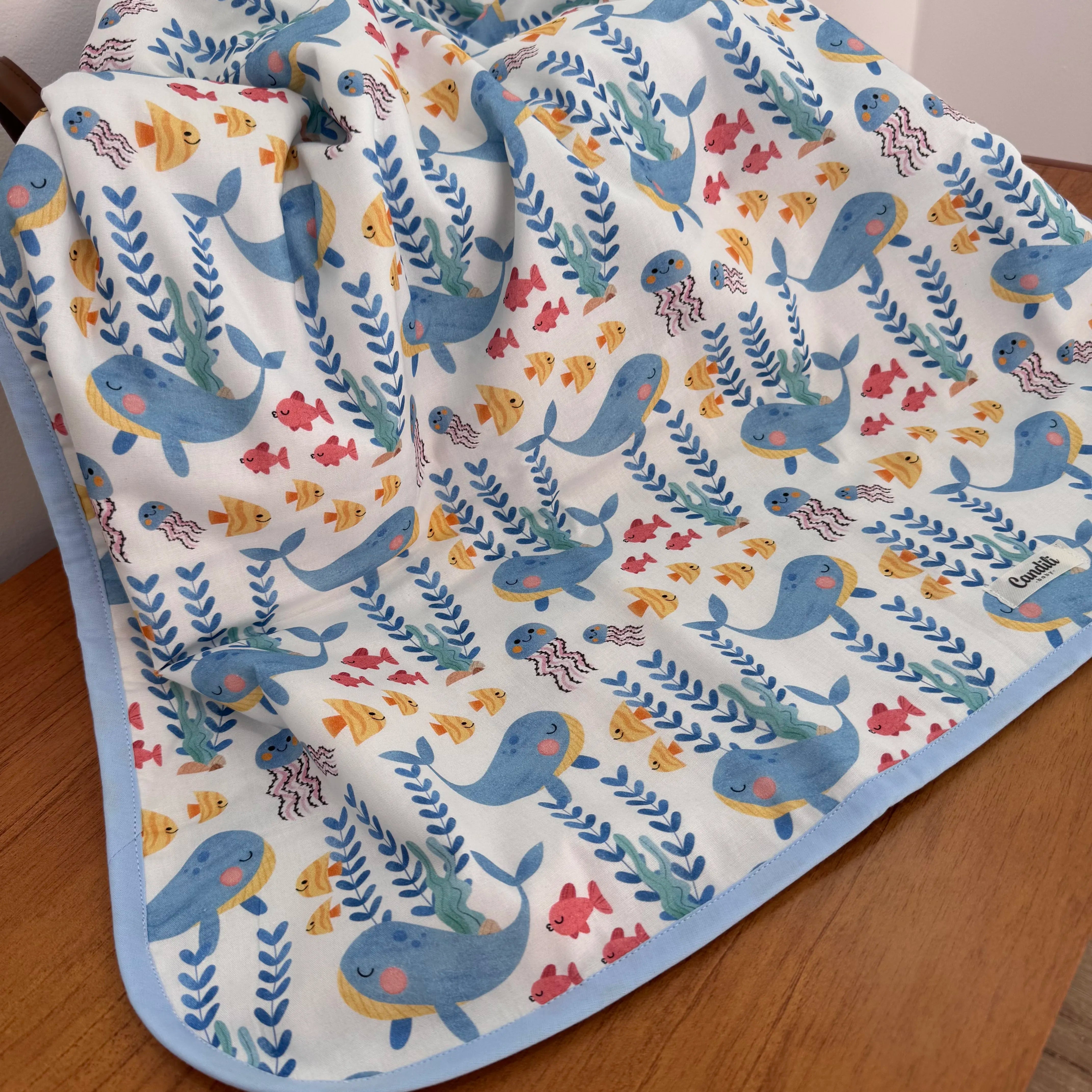 Manta Dupla Face - Fundo do Mar