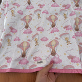 Manta Dupla Face - Balões e Paraquedas Rosa