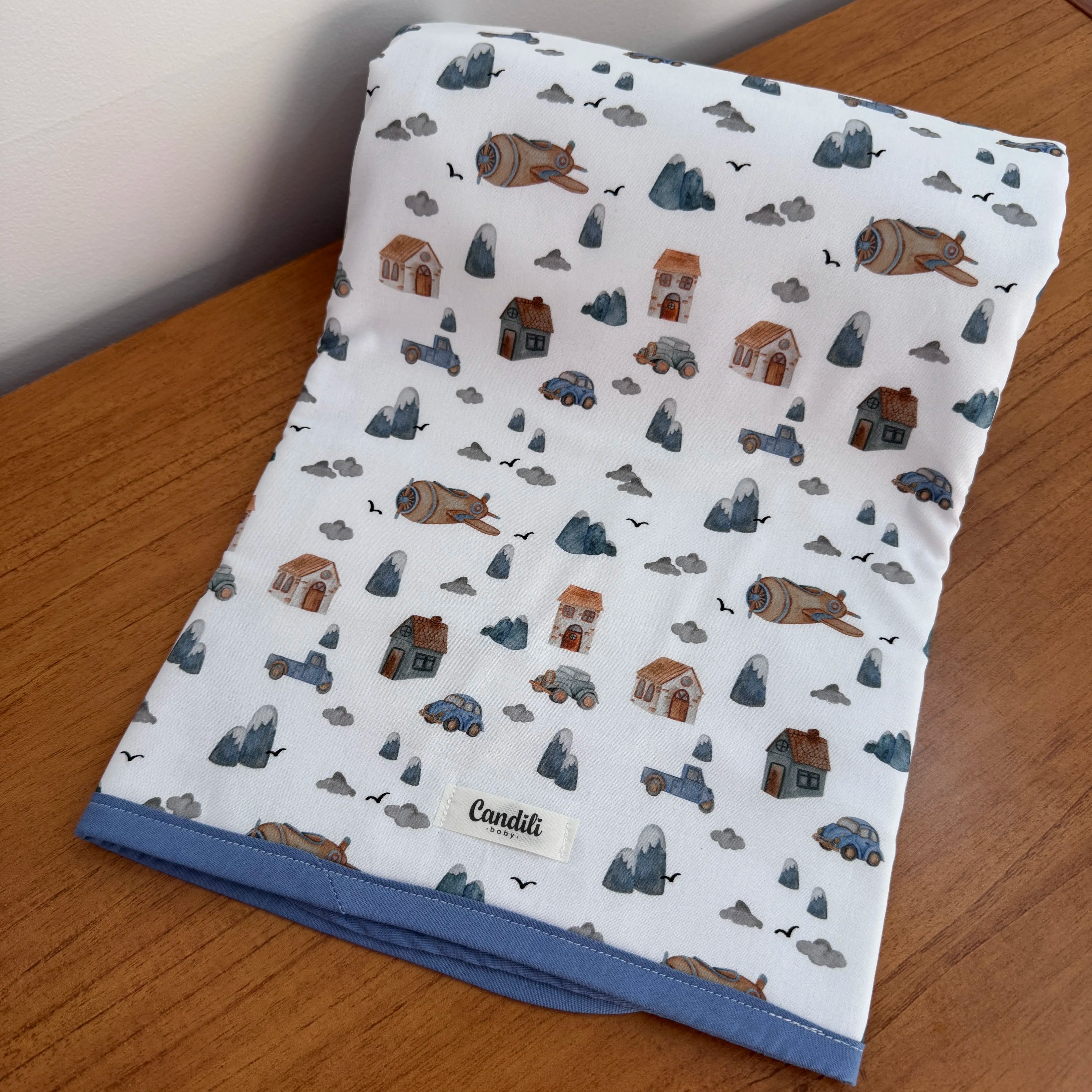 Manta Dupla Face - Carros e Montanhas