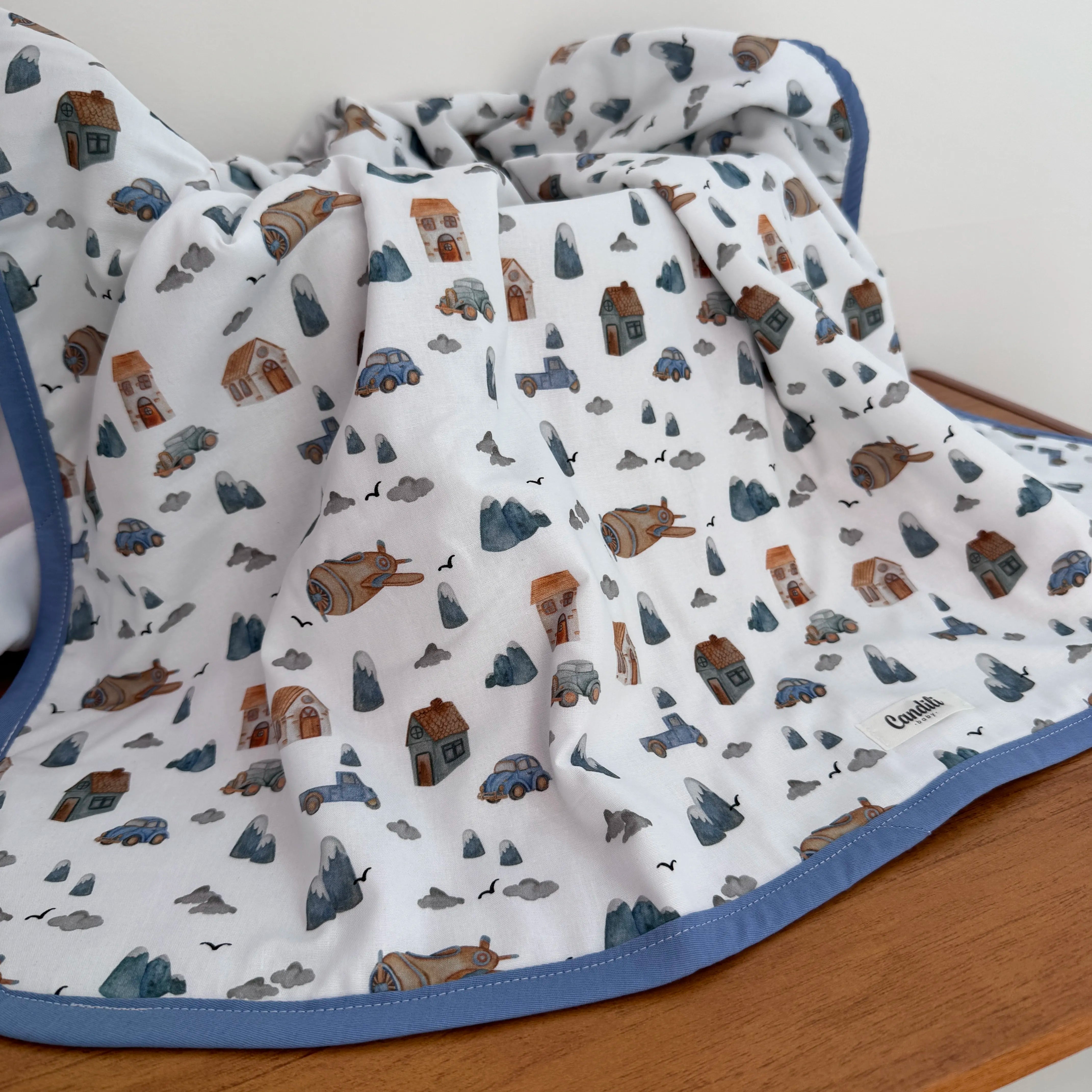 Manta Dupla Face - Carros e Montanhas