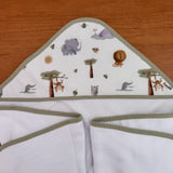 Toalha Fralda de Banho com Capuz Premium - Safari Banho de Sol