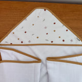 Toalha Fralda de Banho com Capuz Premium - Folhas de Outono