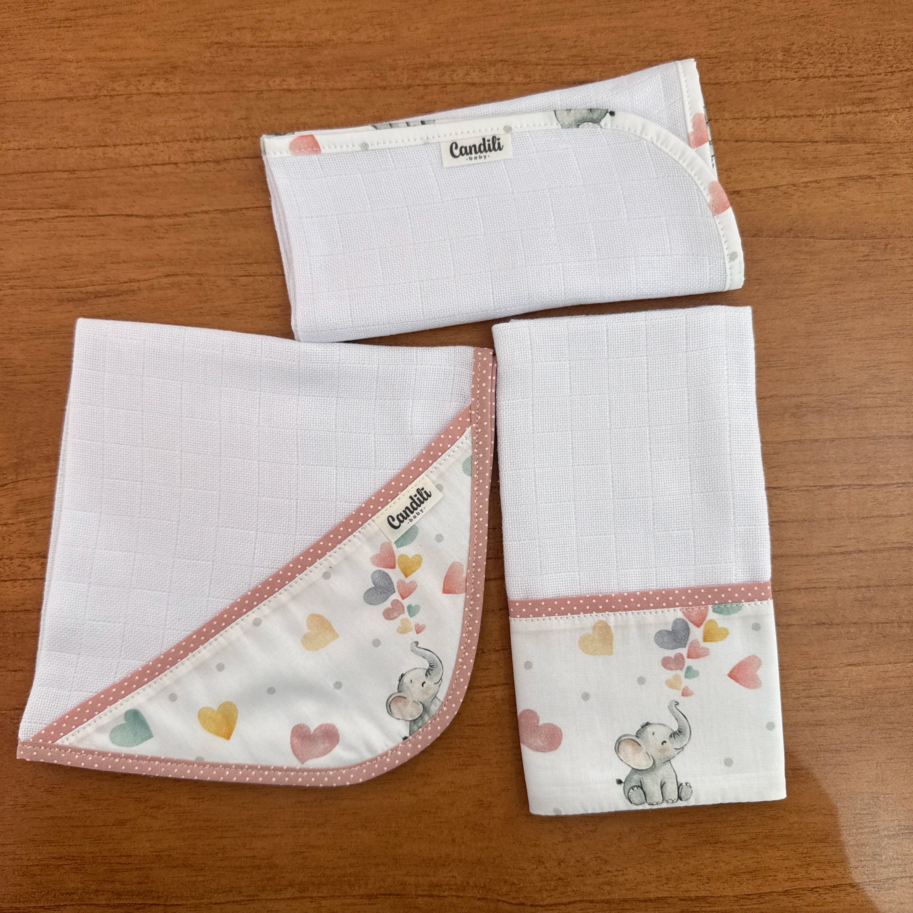 Kit Fraldas de Boca 3 Peças - Elefantinha