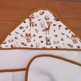 Toalha Fralda de Banho com Capuz Premium - Bichinhos na Floresta