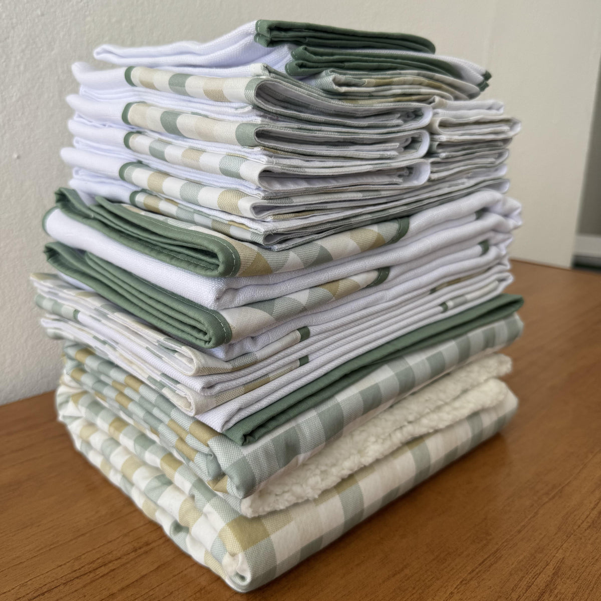 Kit Maternidade 20 peças - Xadrez Verde