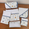 Kit Afeto 6 Peças: Fraldas de Boca, Fralda de Ombro, Fralda Multiuso e Toalha de Banho - Estrelas