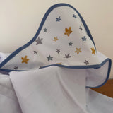 Toalha Fralda de Banho com Capuz Premium - Estrelas