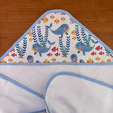 Toalha Fralda de Banho com Capuz Premium - Fundo do Mar