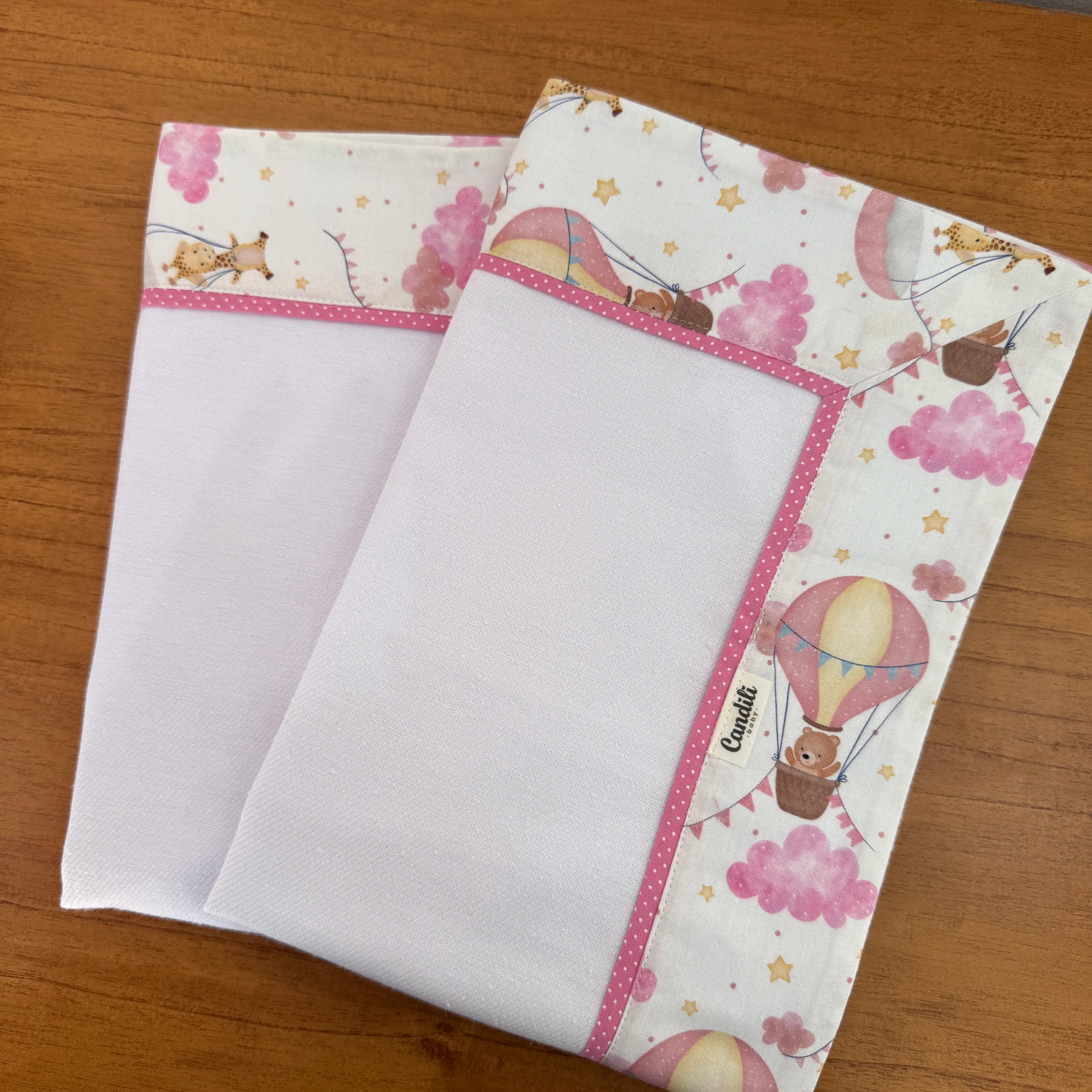 Kit Maternidade 20 peças -Balões e Paraquedas Rosa