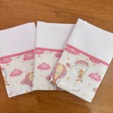 Kit Maternidade 20 peças -Balões e Paraquedas Rosa