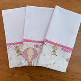 Kit Maternidade 20 peças -Balões e Paraquedas Rosa