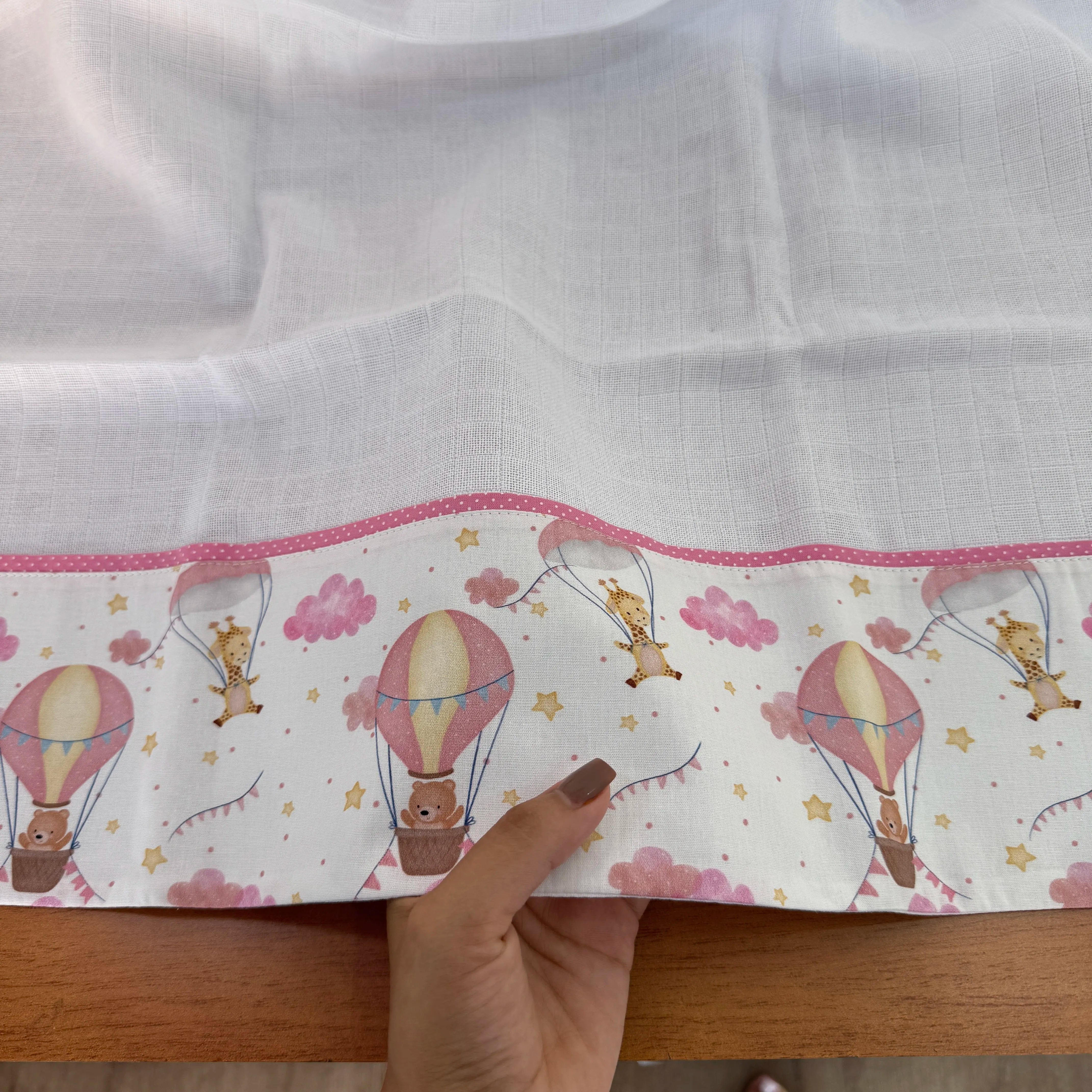 Fralda Multiuso - Balões e Paraquedas Rosa