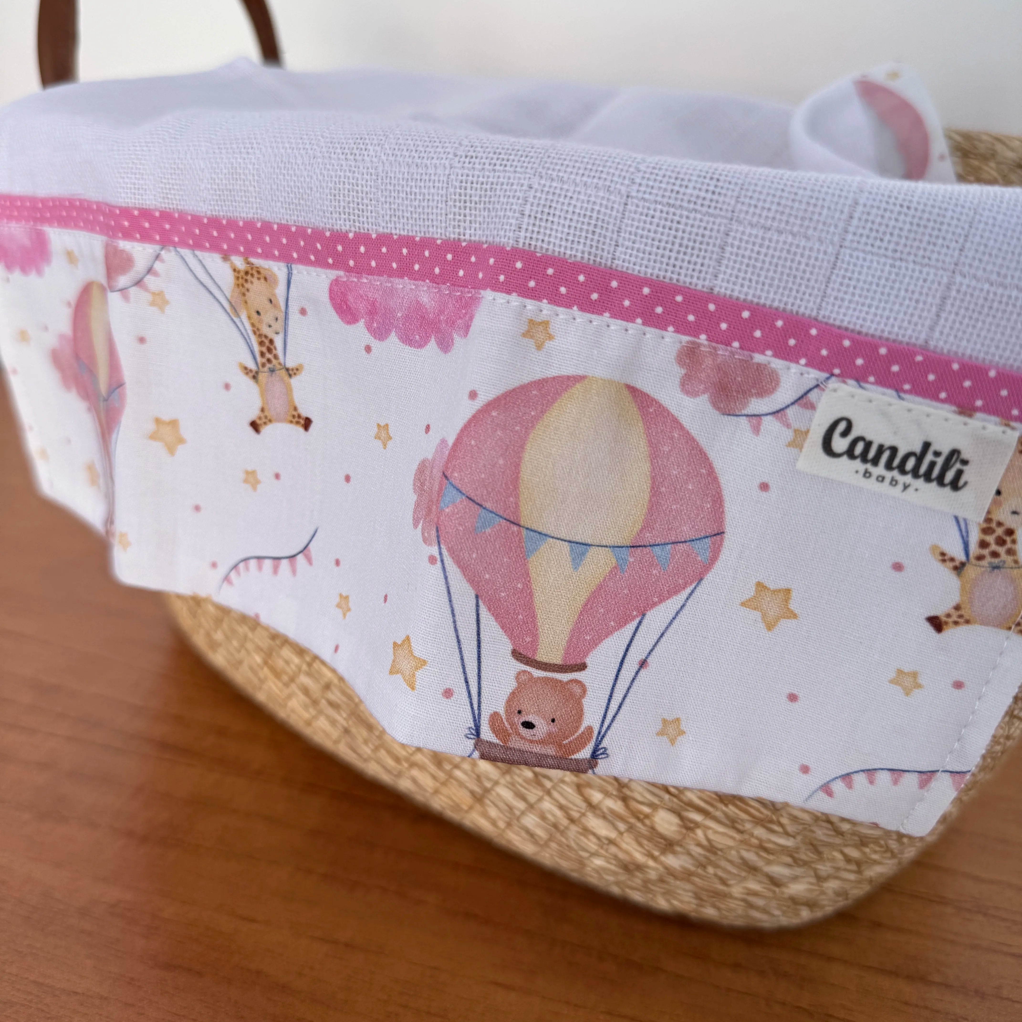 Fralda de Boca Barradinho - Balões e Paraquedas Rosa