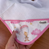 Fralda de Boca Cantinho - Balões e Paraquedas Rosa