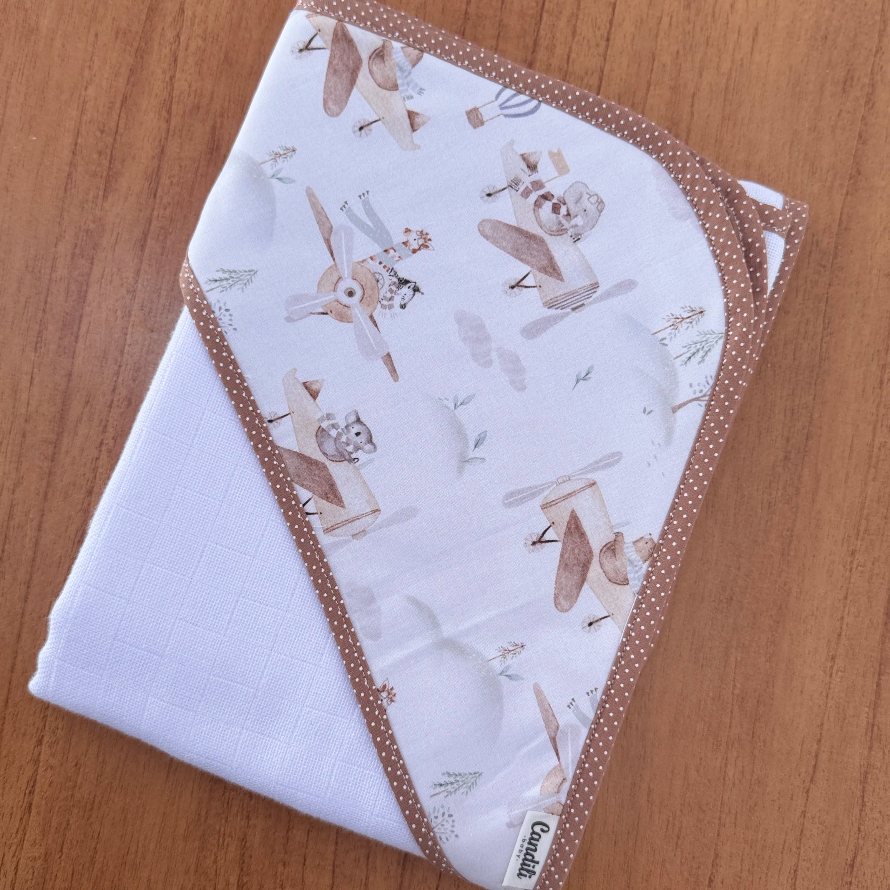 Toalha Fralda de Banho com Capuz Premium - Animais Aviadores