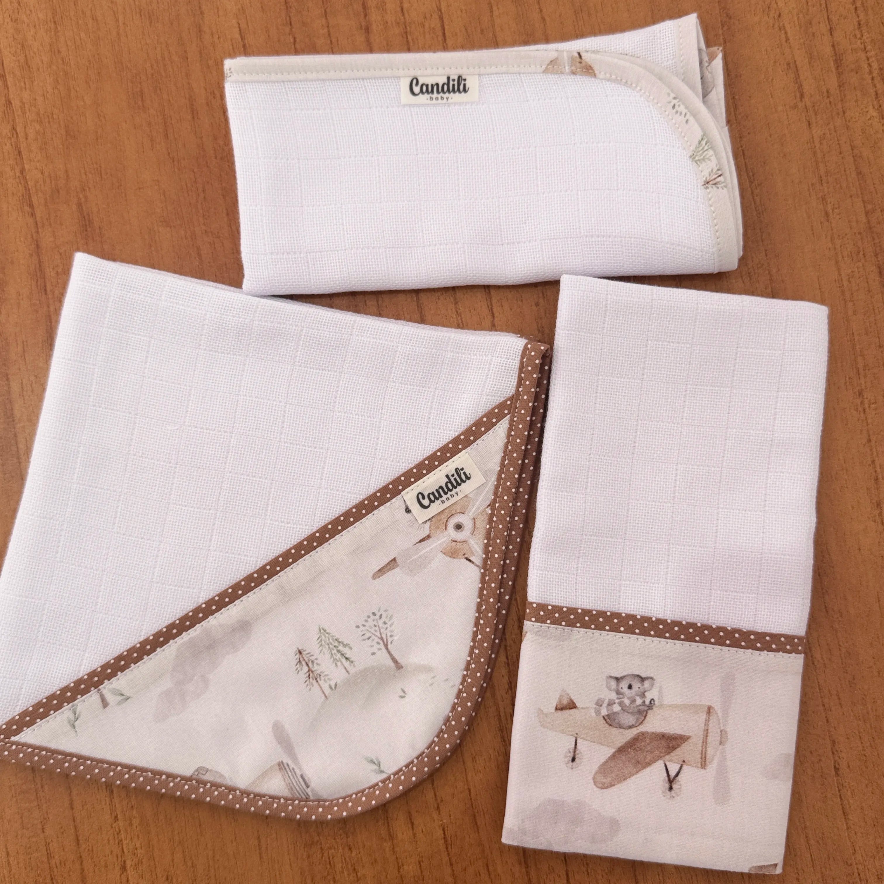 Kit Fraldas de Boca 3 Peças - Animais Aviadores