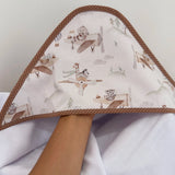 Toalha Fralda de Banho com Capuz Premium - Animais Aviadores