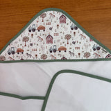 Toalha Fralda de Banho com Capuz Premium - Fazendinha