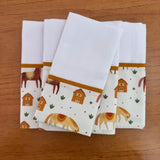 Kit Passeio 3 Peças: Fralda de Boca, Fralda de Ombro e Fralda Multiuso - Cavalinhos