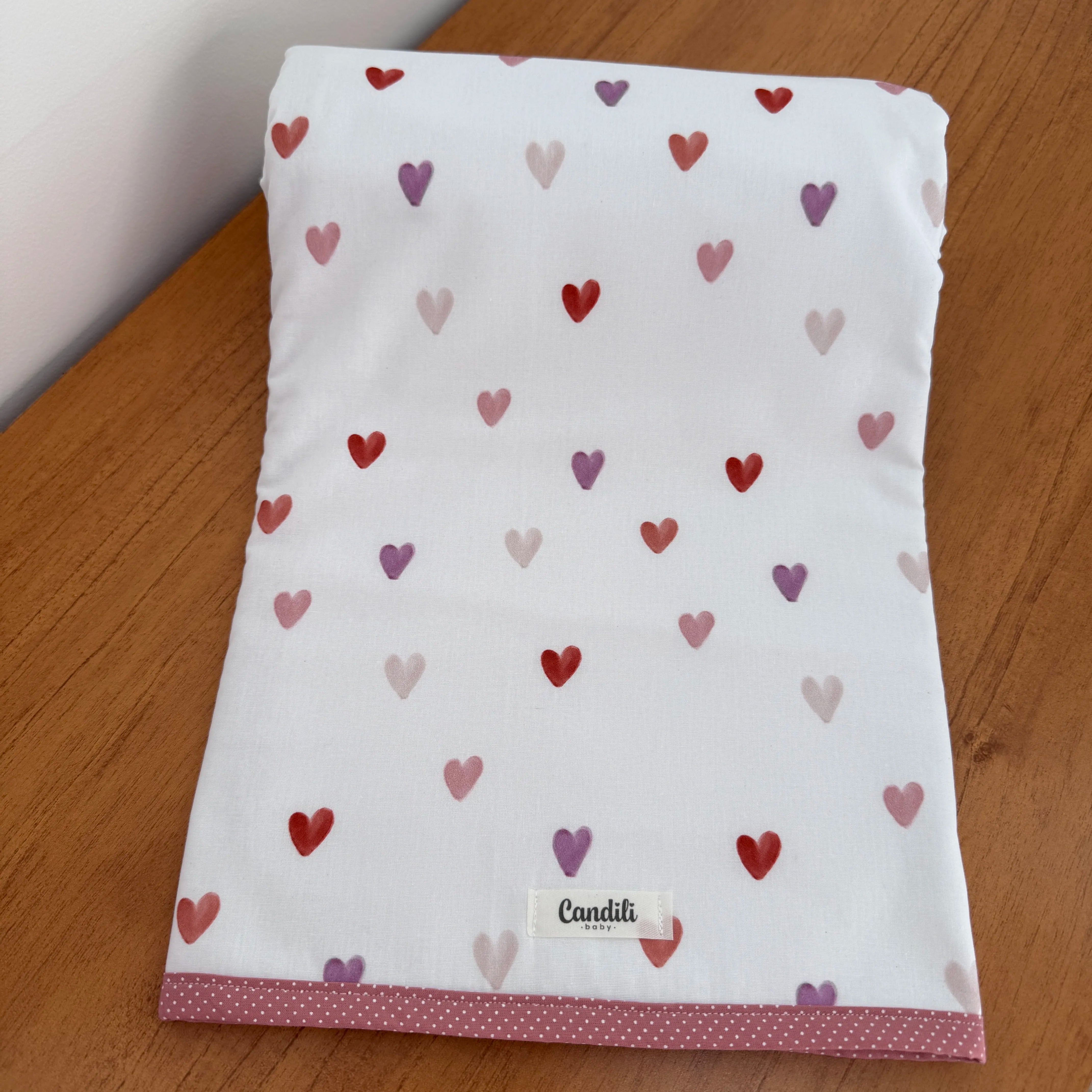 Manta Dupla Face - Corações