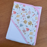 Toalha Fralda de Banho com Capuz Premium - Floral