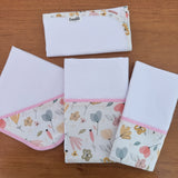 Kit Encanto 4 Peças: Fraldas de Boca e Fralda de Ombro - Floral
