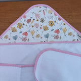 Toalha Fralda de Banho com Capuz Premium - Floral