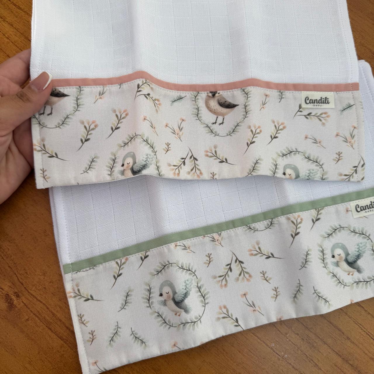 Dupla de Fraldas de boca Barradinho - Passarinhos