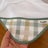 Kit Enxoval Fraldas de Boca 3 Peças – Xadrez Verde