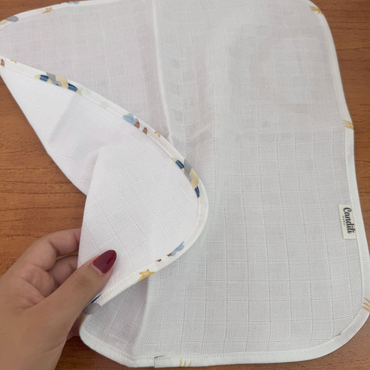 Fralda de Boca Slim Premium 100% Algodão - Ursinho Aviador