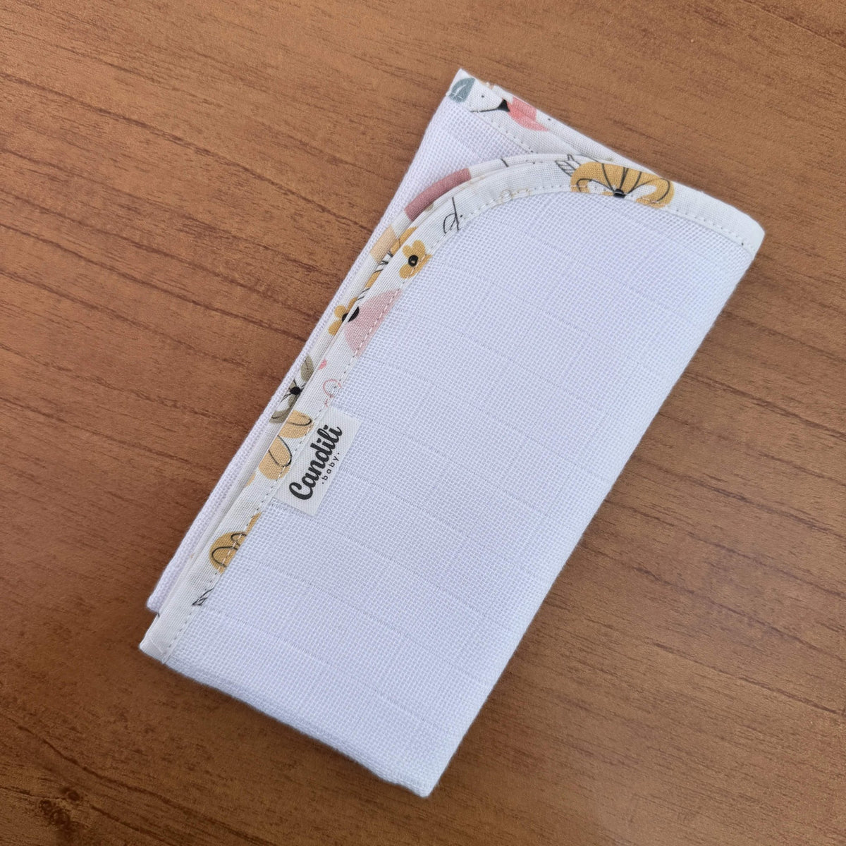 Fralda de Boca Slim Premium 100% Algodão - Floral