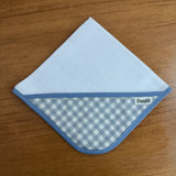 Kit Essencial 5 Peças: Fraldas de Boca, Fralda de Ombro e Fralda Multiuso - Xadrez Azul