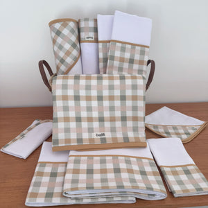 Kit Enxoval Ternura 10 peças – Xadrez e Cores