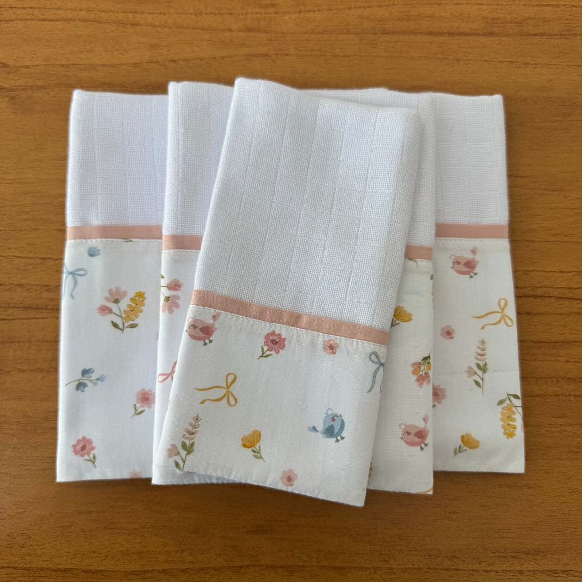 Kit Enxoval Passeio 3 Peças – Passarinhos e Flores