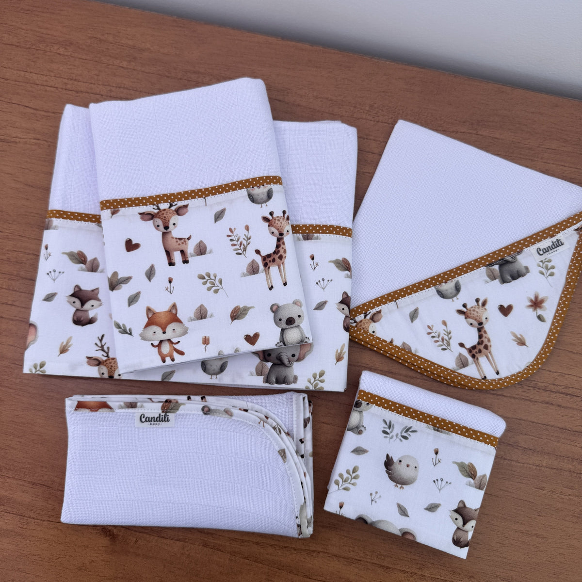 Kit Enxoval Essencial 5 Peças – Bichinhos na Floresta