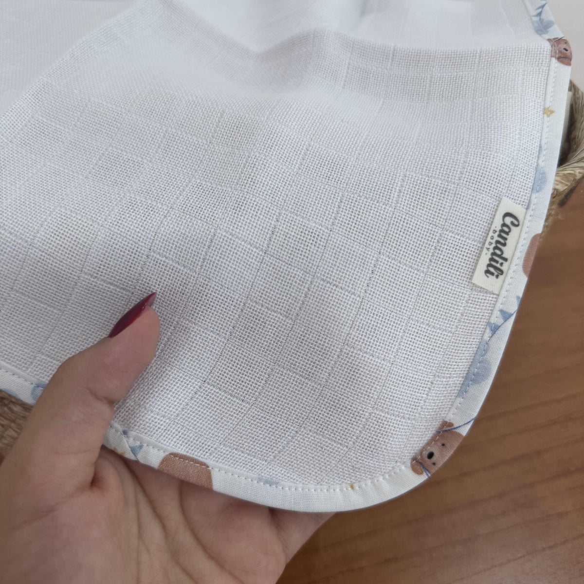 Fralda de Boca Slim Premium 100% Algodão - Balões e Paraquedas Azul