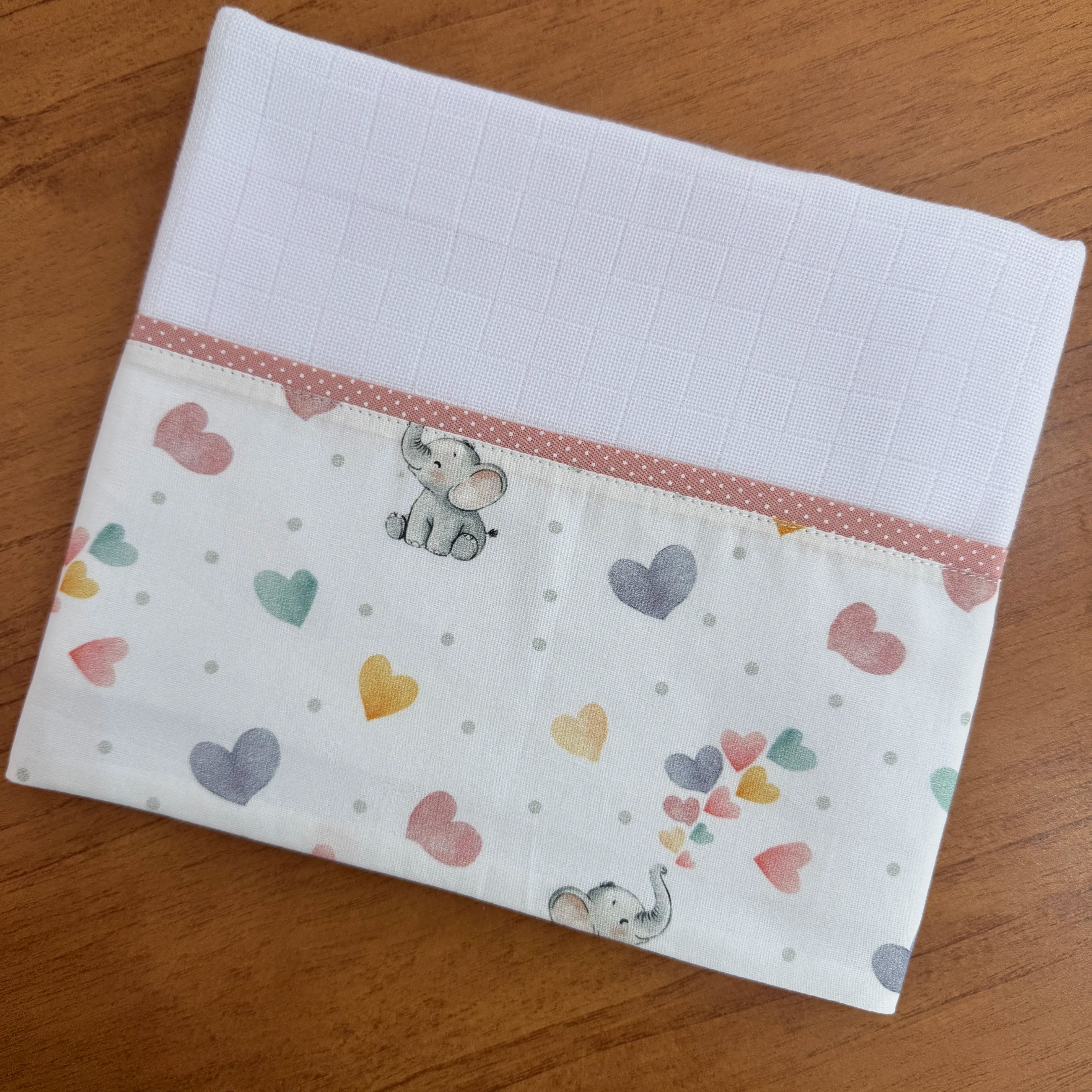 Kit Passeio 3 Peças: Fralda de Boca, Fralda de Ombro e Fralda Multiuso - Elefantinha